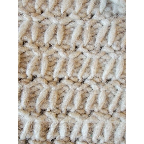 LOFT Cardigan Sweater Coat S Wool Alpaca Open Front Chunky Oversized 3/4 Sleeve - Picture 7 of 11